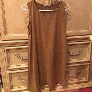 NWT Faux Suede Velvety Soft Camel Dress